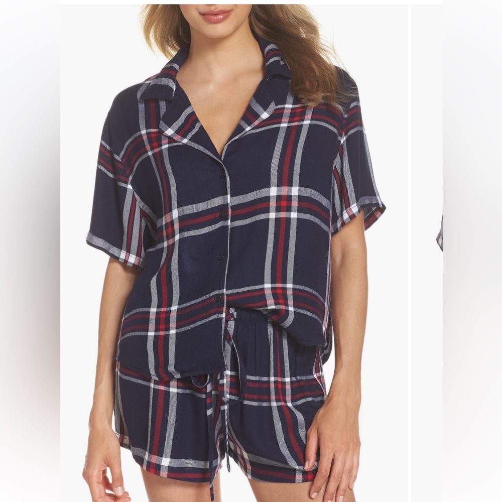Rails Plaid Short Sleeve Shirt and Shorts Set